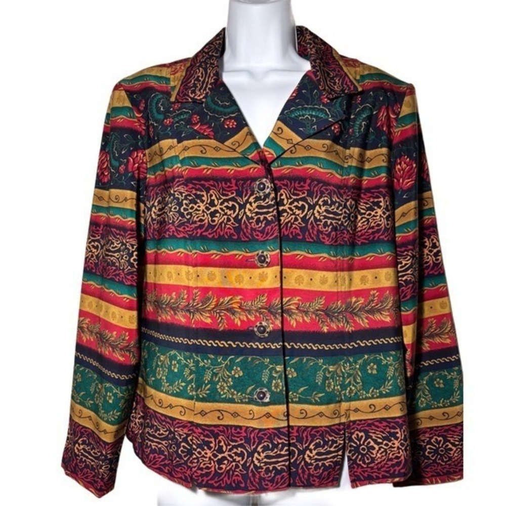 Sag Harbor Vintage Multicolor Tapestry Blazer Size 14